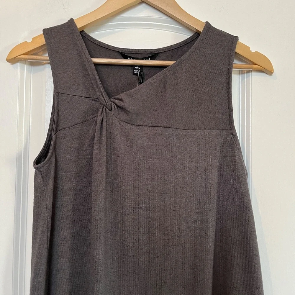 NWT 41 Hawthorn Women’s Rylee Twist Neck Knit Top – Dark Grey – Small Petite - Picture 3 of 8